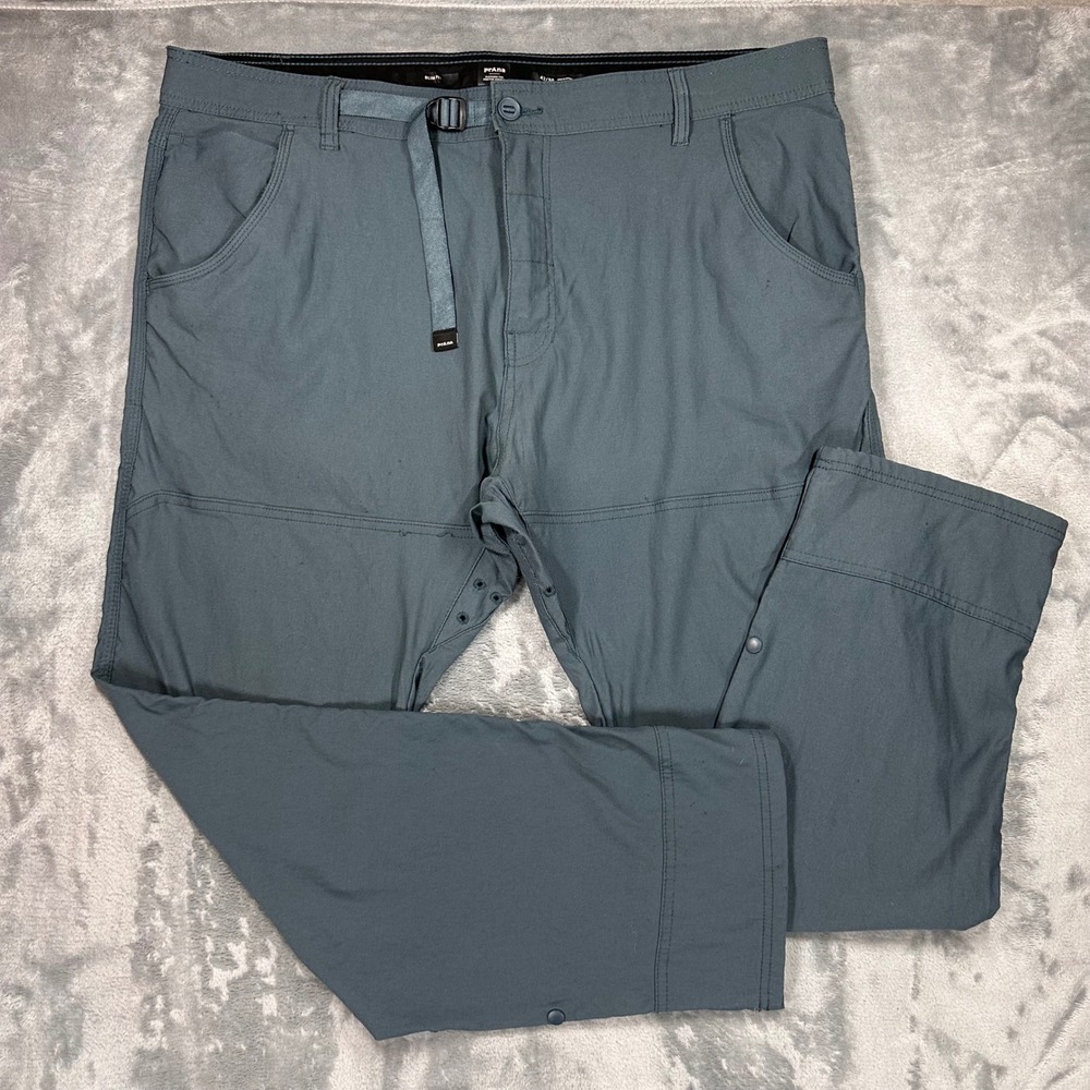 Prana Zion Slim Fit Hiking Pants Mens 42x30 Blue Gray Stretch Nylon Outdoor